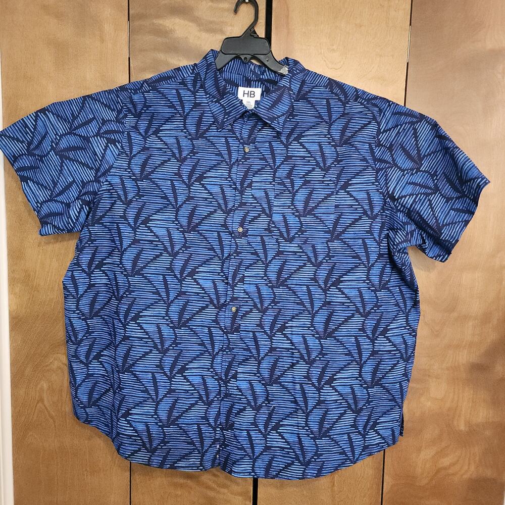 34.  HB Hawaiian SS Blue‎ Mens 3XL